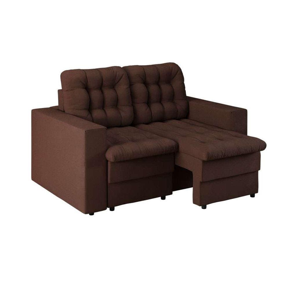 Sofá 2 Lugares Retrátil Lubeck Plush Suede Marrom 140 cm