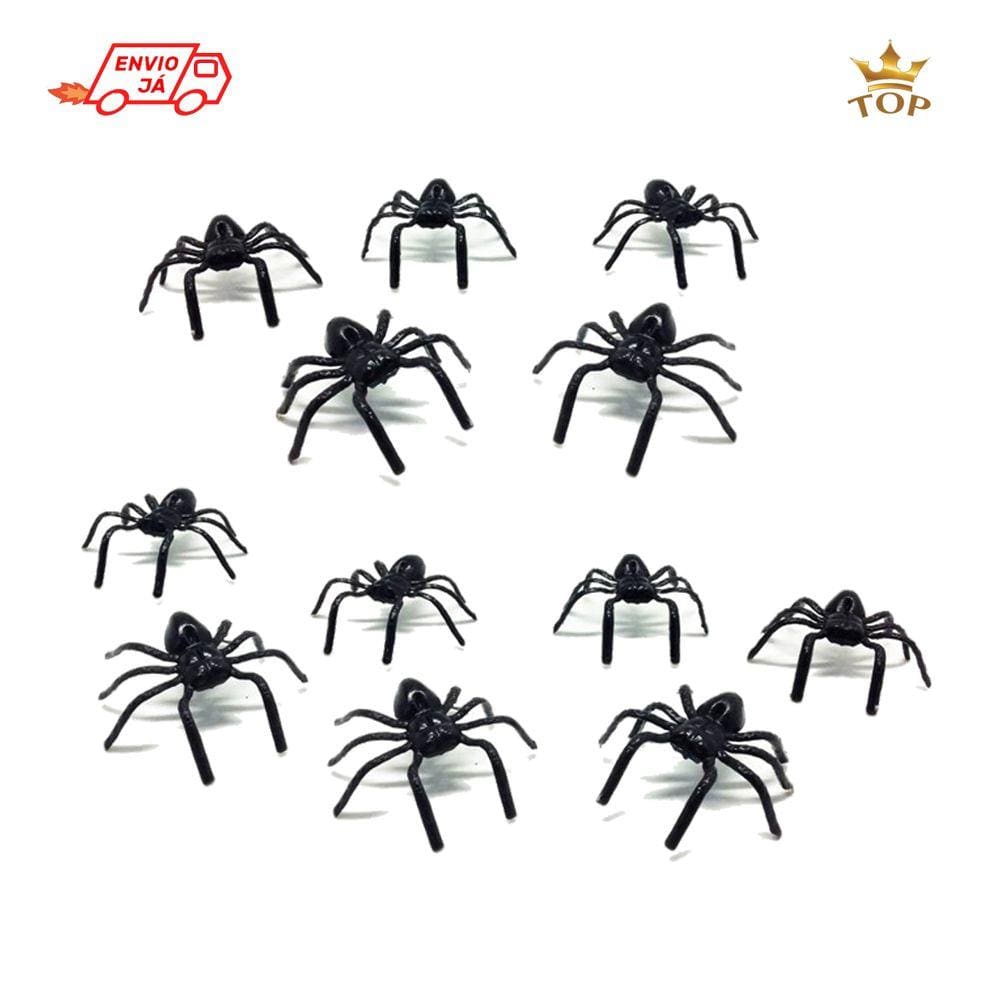 Mini Aranhas Preta Halloween c/ 20 unid.