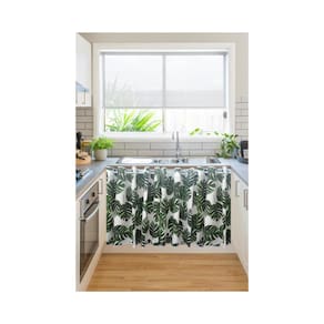 Cortina Para Pia Balcão 2,70x90cm Tropical Costela De Adão
