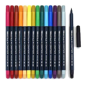 Kit Caneta Fibralo Brush Caran D Ache Com 15 Cores