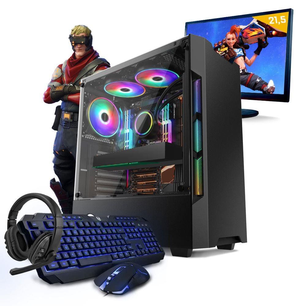 PC Gamer Completo Intel Core i5 8GB Geforce GTX 1050 Ti 4GB GDDR5 HD 1TB  Monitor 21.5 Full HD Kit Gamer EasyPC - Computador Gamer - Magazine Luiza