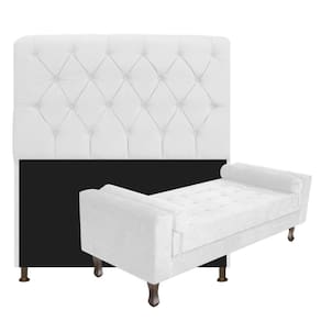 Cabeceira King Size com Recameir Félix 195 cm Corano Branco