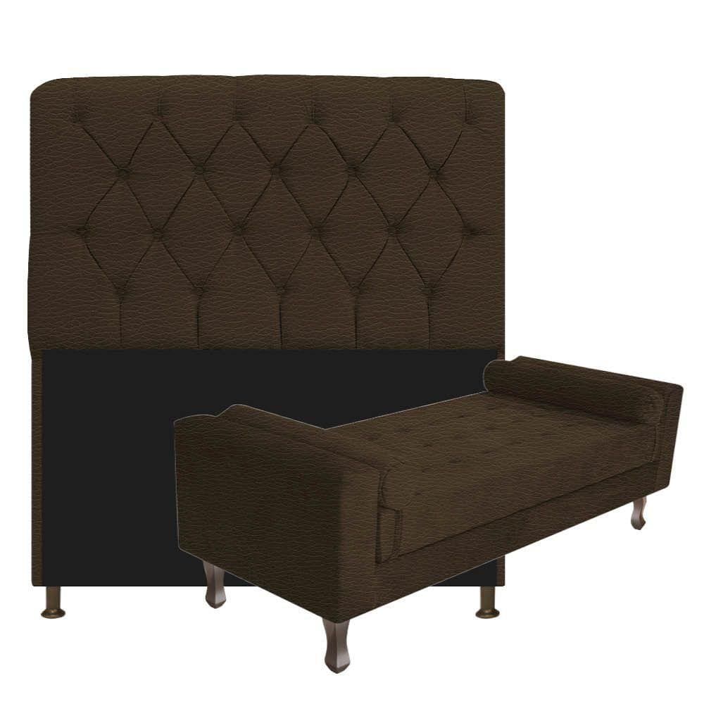 Cabeceira King Size com Recameir Félix 195 cm Corano Marrom