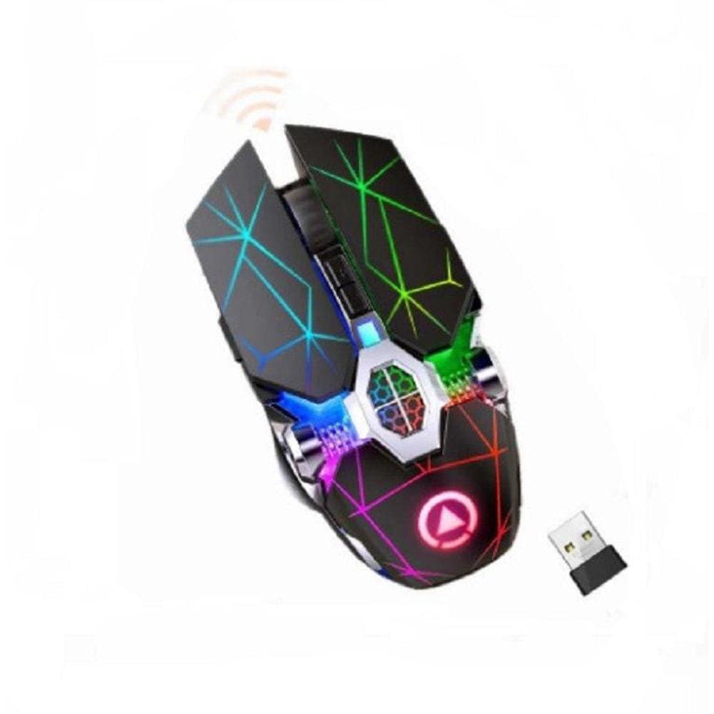 Mouse Silencioso Sem Fio Recarregável Led