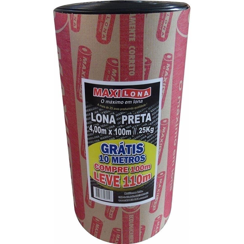 Lona Plástica Preta Maxilona 4X100m 25Kg 10M