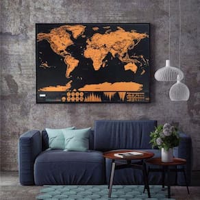 Mapa Mundi Raspar Viagens Scratch Map 80X60Cm Quadro
