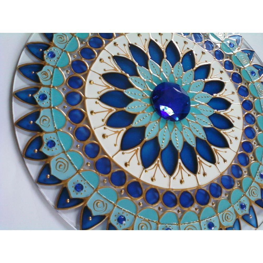 Mandala Serenidade em vidro de 25cm