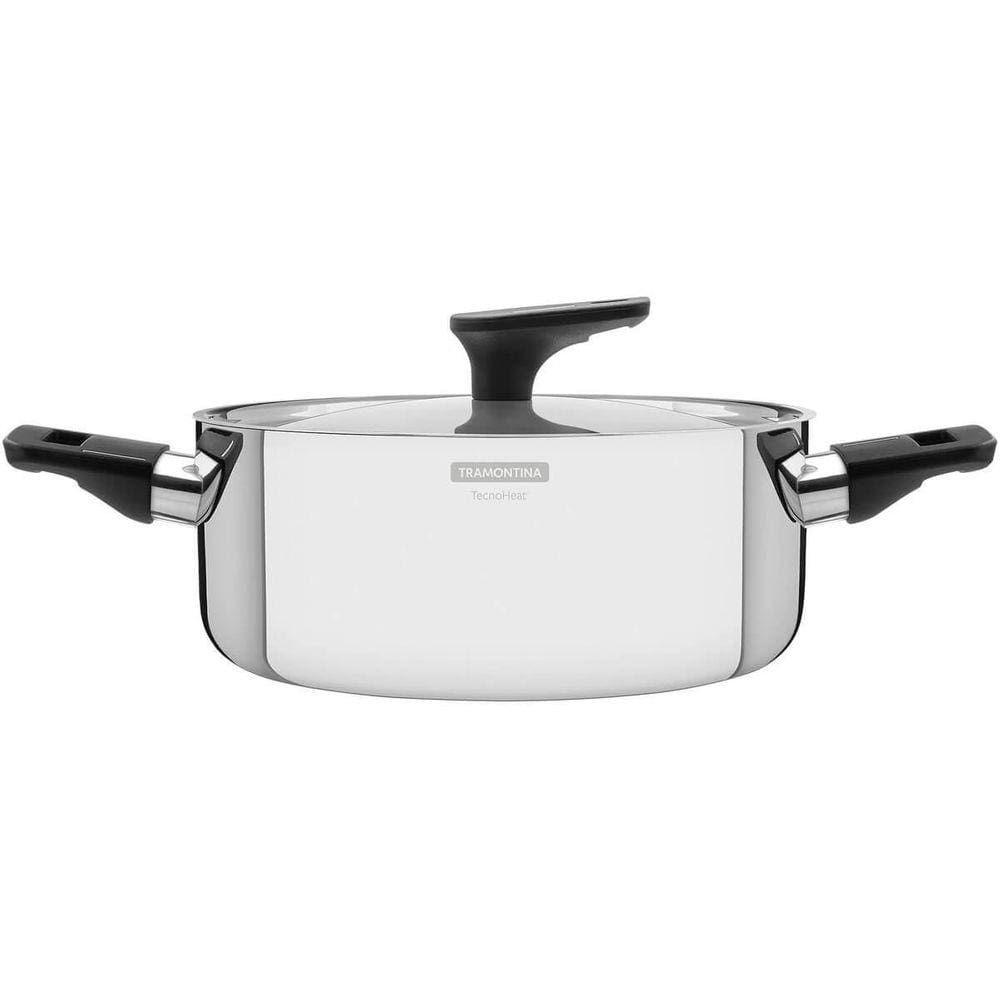 Caçarola Tramontina Para Indução 24Cm Inox Grano Baquelite