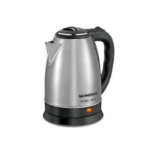 imagem-Chaleira eletrica mondial pratic 2 litros ce-06 - 9520-02 Inox/Preto - 220V
