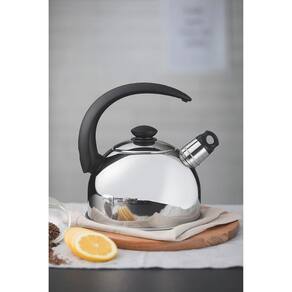 Chaleira Tramontina com Apito em Aço Inox Cabo Preto 2,1L