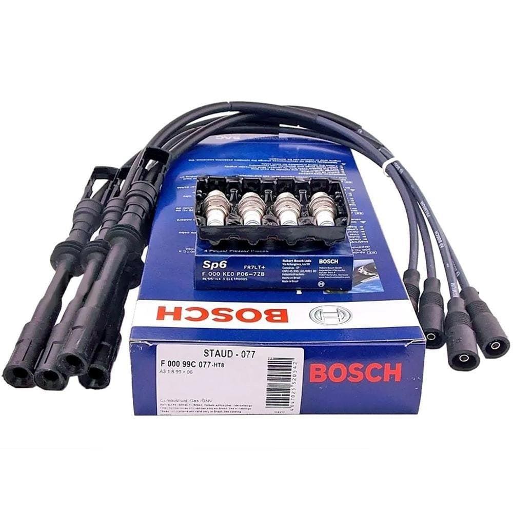 Kit Cabos Velas Bosch Audi A3 1.8 20V Asp Legítimo C077 Sp06