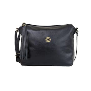 Bolsa Classe Couro Feminina Transversal 1751-2 Cb01 Preto