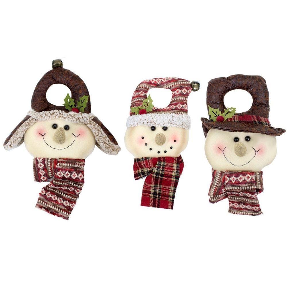 Trio Decoração Enfeite Natal Boneco Neve Árvore de Natal