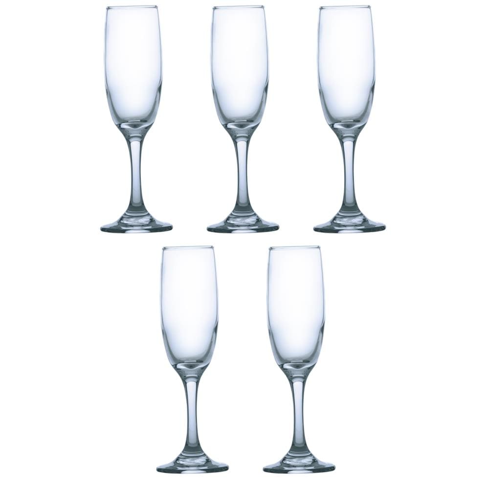 Jogo de Taças Rioja Champagne 177ml de Vidro Luxo - 5Un