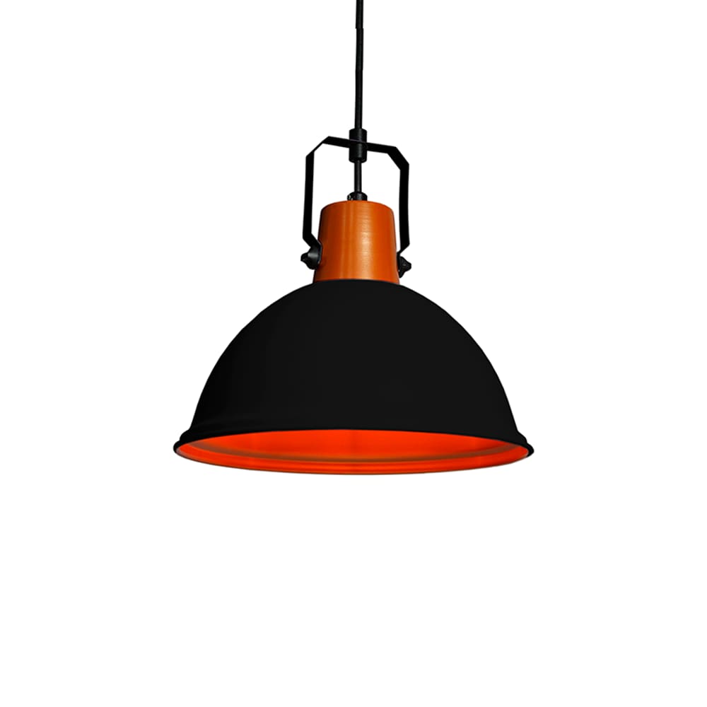 Lustre Pendente Taschibra Factory P Preto E27 Bivolt