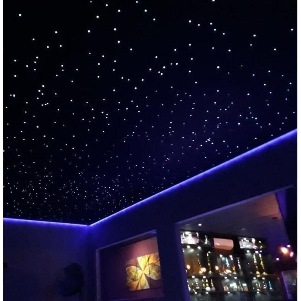 Kit Noite Estrelado Efeito Estrelado 200 Fibra Otica Rgb Mix
