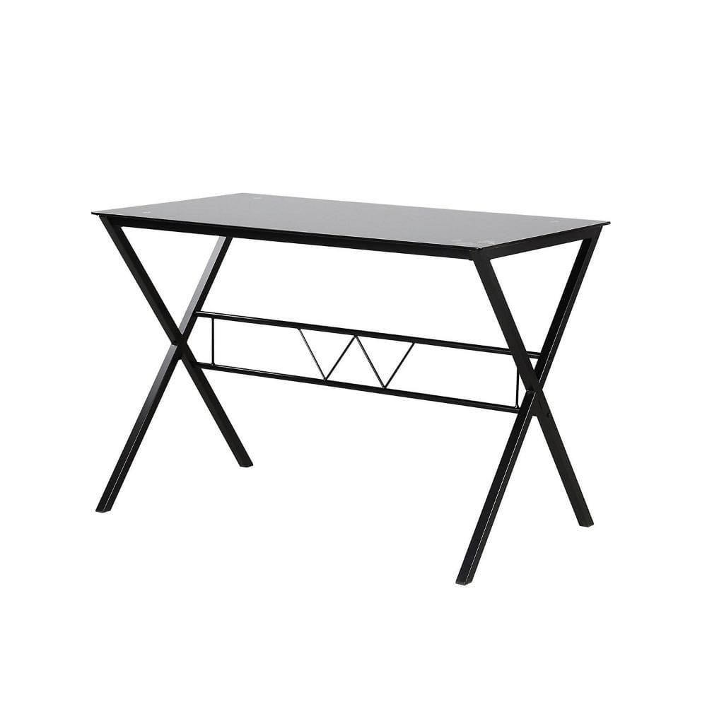 Mesa Escritório Vidro Preto 110x60x74cm Just Home Collection