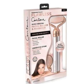 Rolo Massageador Facial Pedra Quartzo Vibratório Rosa Jade