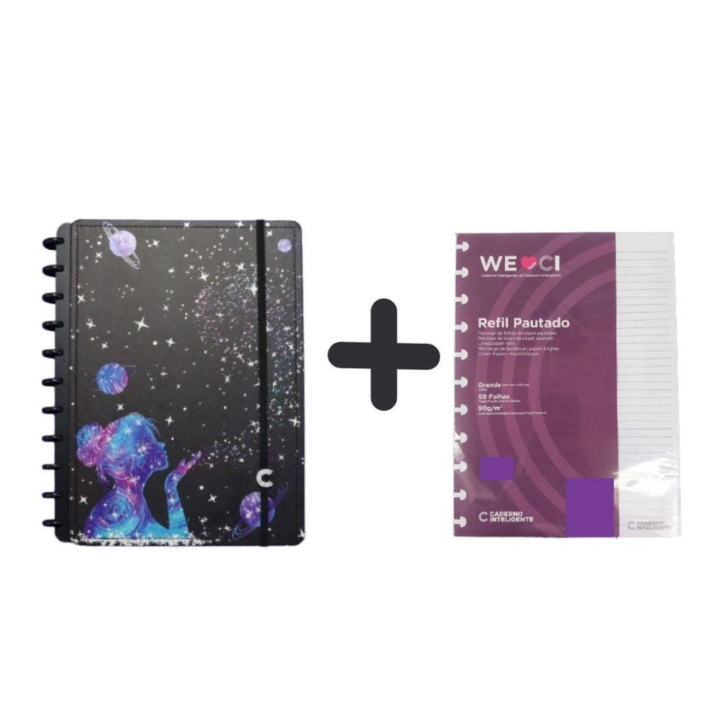 Kit Caderno Inteligente Poeira das Estrelas e Refil Pautad G