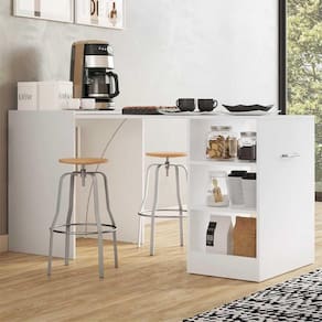 Aparador com Mesa Dobrável Cantinho do Café Ibiza Multimóveis Branco