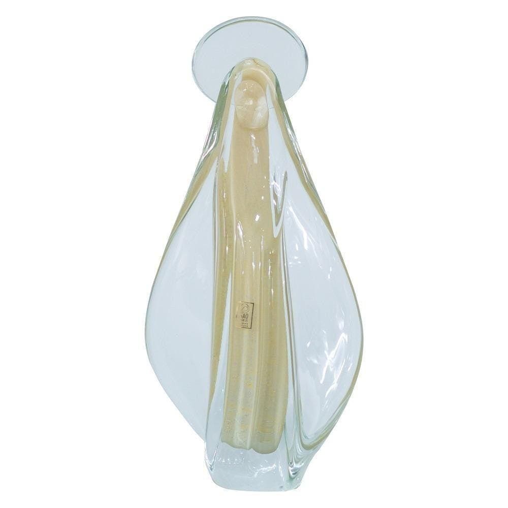 Imagem Santa Nossa Senhora Média Cristal Murano - Azul
