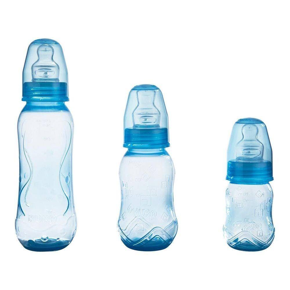Kit De Mamadeiras Kuka Aquarela Azul 3 Unidades