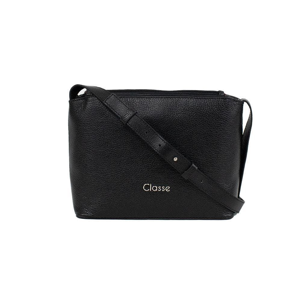 Bolsa Classe Couro Transversal Feminina 2633-2 Cb01 Preto