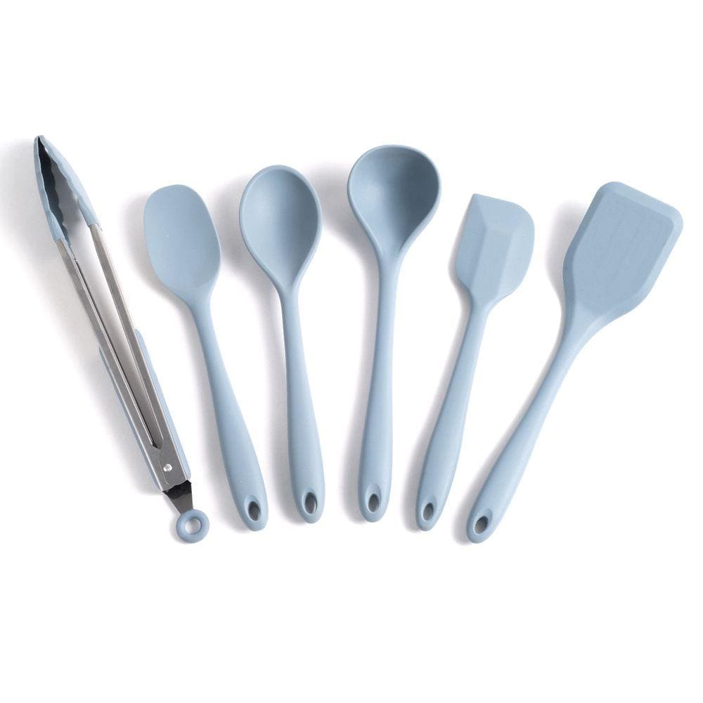 Kit de Utensílios de Silicone com 6 peças Azul - OIKOS