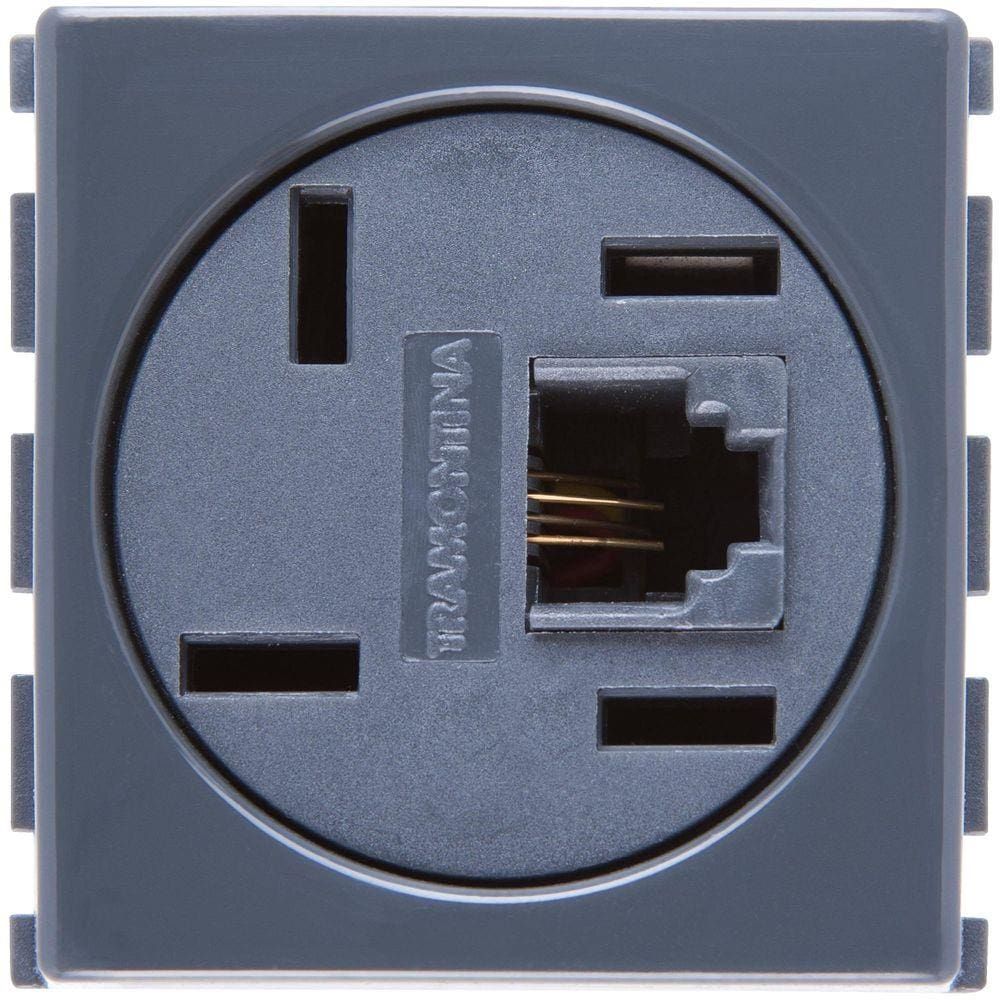 Módulo Tomada Telefone 4P e RJ11 Tramontina Grafite Tramontina
