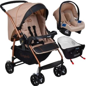 Carrinho com Bebe Conforto e Ninho Burigotto Rio K Mon Amour