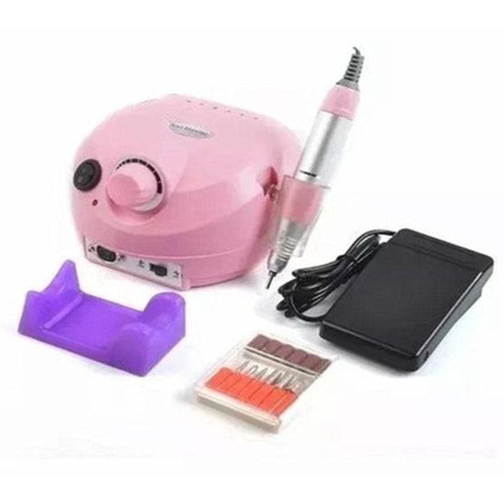 Lixadeira Motor Unha Nail Dri 30000 Elétrica Bivolt Rosa