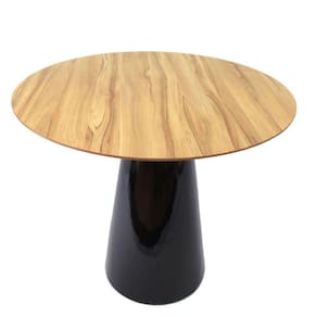 Mesa de Jantar Cone 80cm Tampo Nogueira Preto