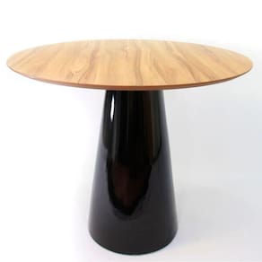 Mesa de Jantar Cone 90cm Tampo Nogueira Preto