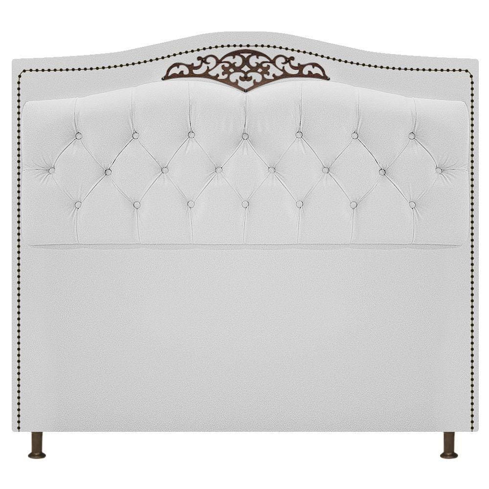 Cabeceira Estofada Yasmim 140cm Casal Branco