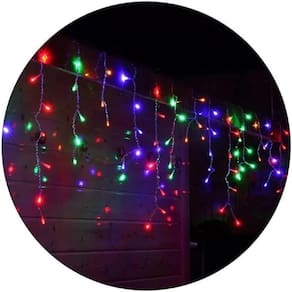 Pisca-Pisca Colorido Cascata 200 Lâmpadas LED 127v 60hz Botão Ajuste Decoração Natalina Festa Natal
