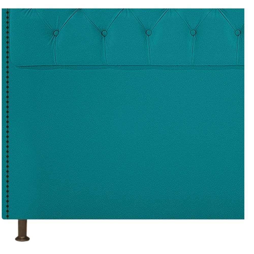 Cabeceira Estofada Yasmim 195cm Azul Turquesa