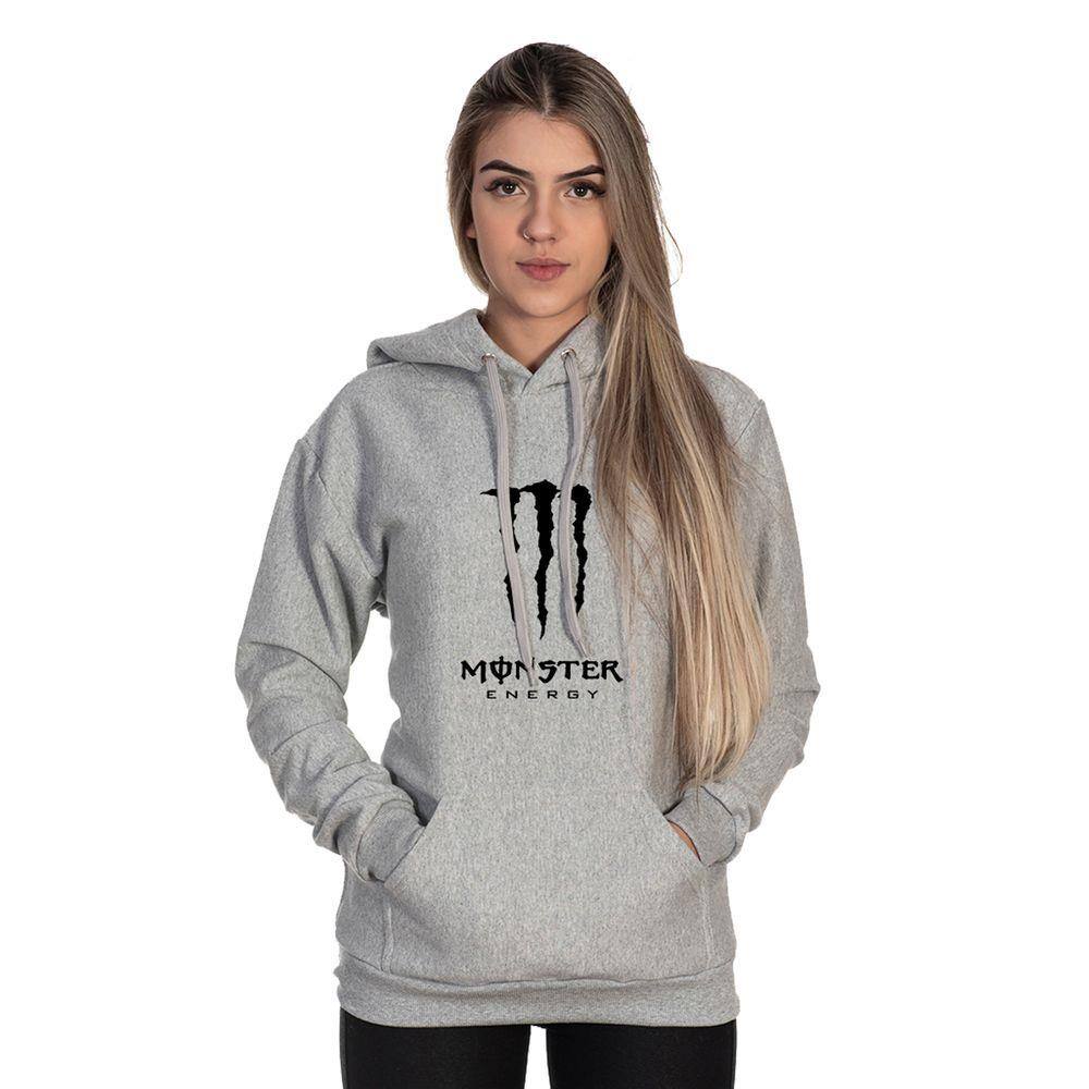 monster moletom com capuz zipper mouth