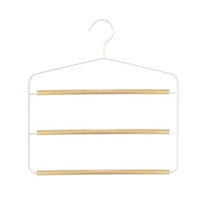 Cabide De Metal Triplo C/ Barras De Madeira Brc Oikos – 3Pçs