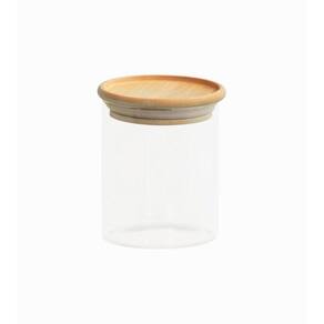 Pote De Mantimentos Empilhável Com Tampa De Bambu 400Ml - Oikos