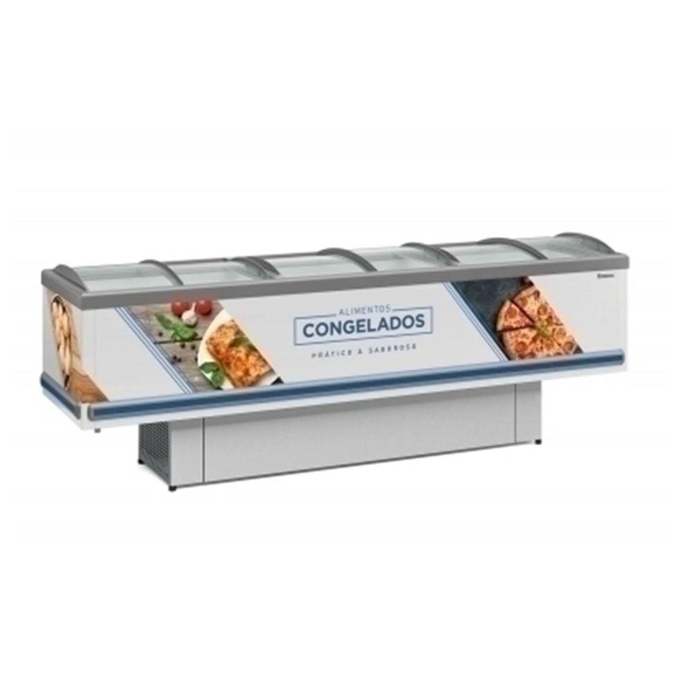Ilha de Congelados Gelopar 2,90 Metros Branco Vidro Curvo (GESV-290C BR)