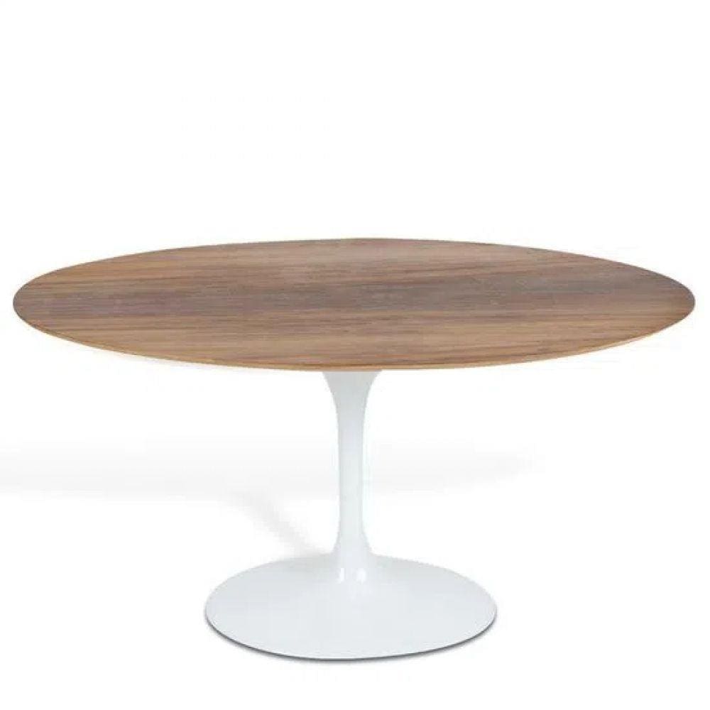 Mesa de Jantar Tulipa Oval 198x122cm Tampo Branco