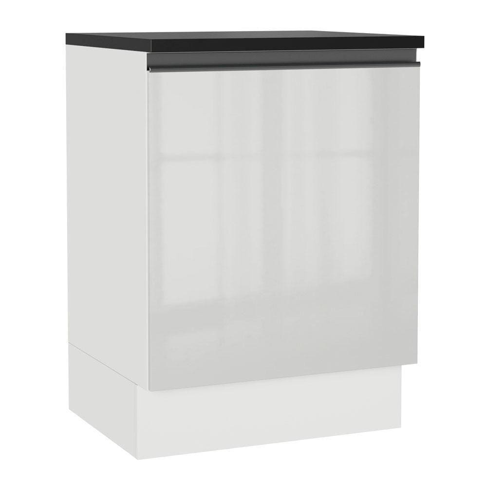 Balcão Acordes 100% Mdf 60cm 1 Porta Frente Branco Brilho