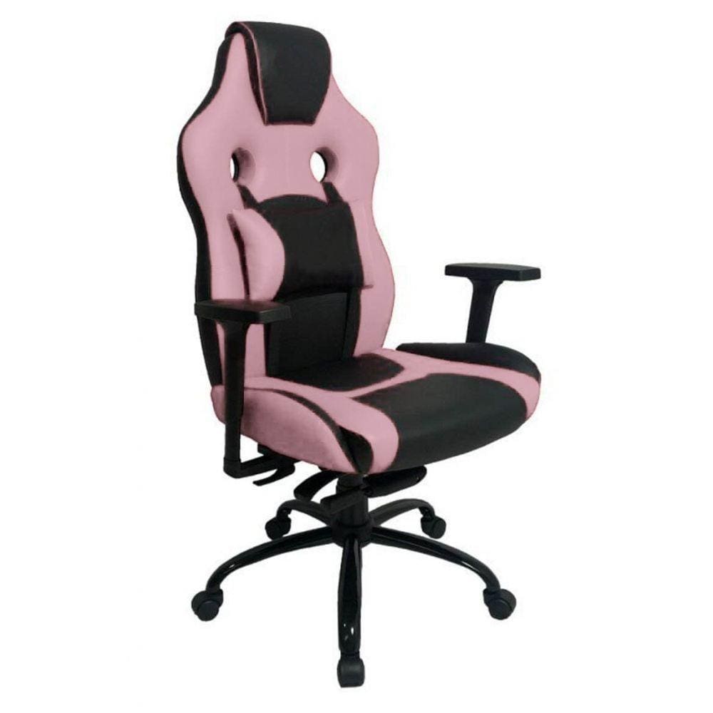 Cadeira Gamer Com Almofada Linha Gamer Racing Rosa
