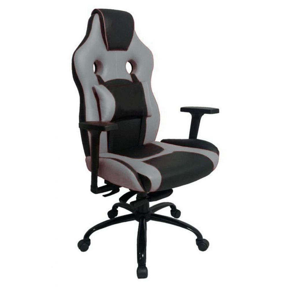 Cadeira Gamer Com Almofada Linha Gamer Racing Cinza