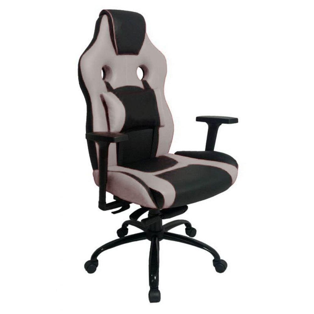 Cadeira Gamer Com Almofada Linha Gamer Racing Cinza