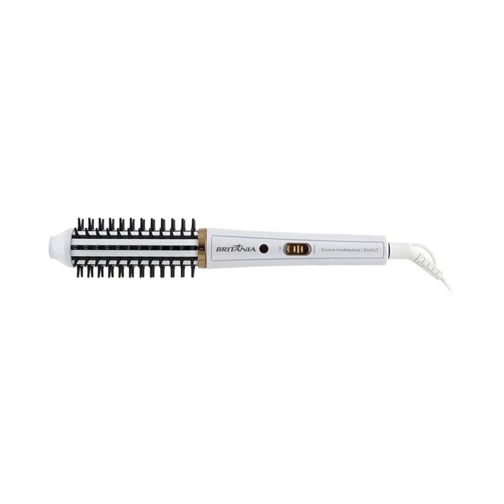 Escova Modeladora Britânia 2 em 1 BEC04 Branca Bivolt