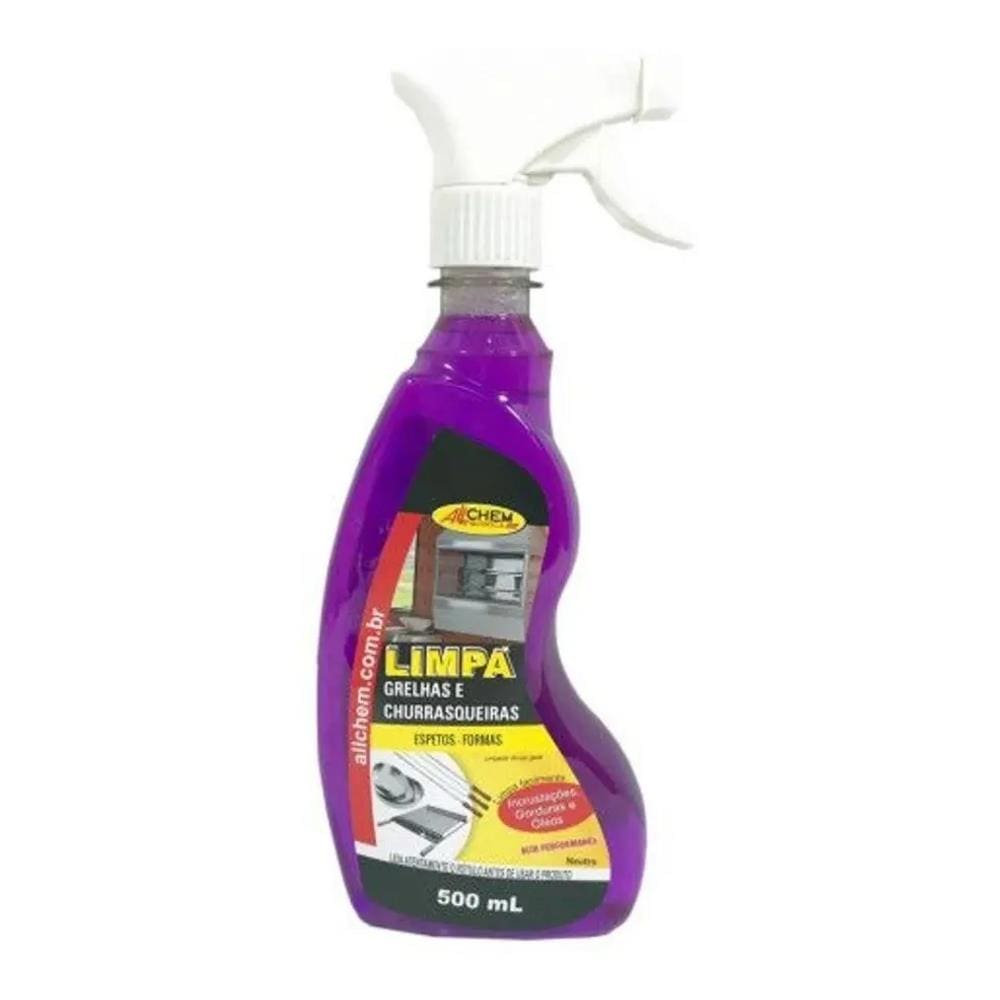 Limpa Grelha Desengordurante Churrasqueira Coifa Inox 500ml Allchem