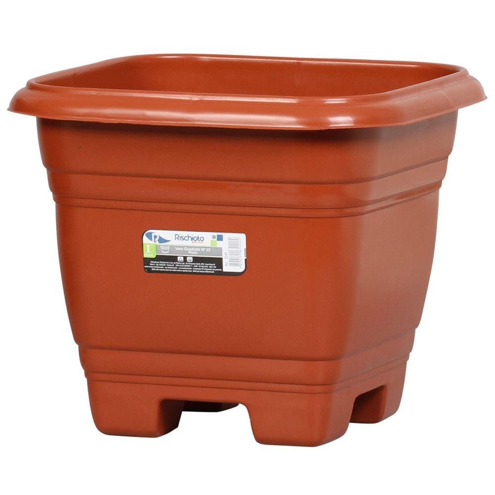 Vaso Quadrado N 22 Rischioto Marrom