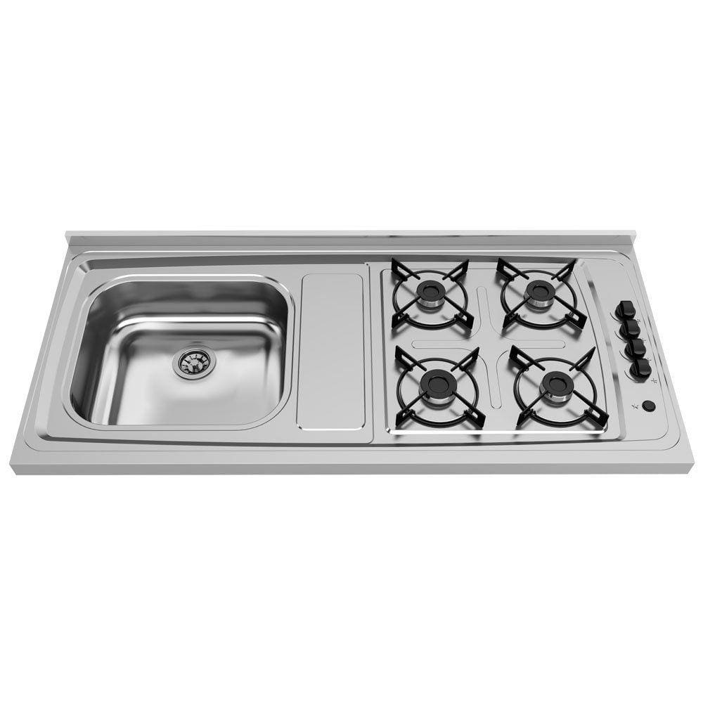 Pia de Inox com Fogão a Gás 4 Bocas Ghel Plus C3-140