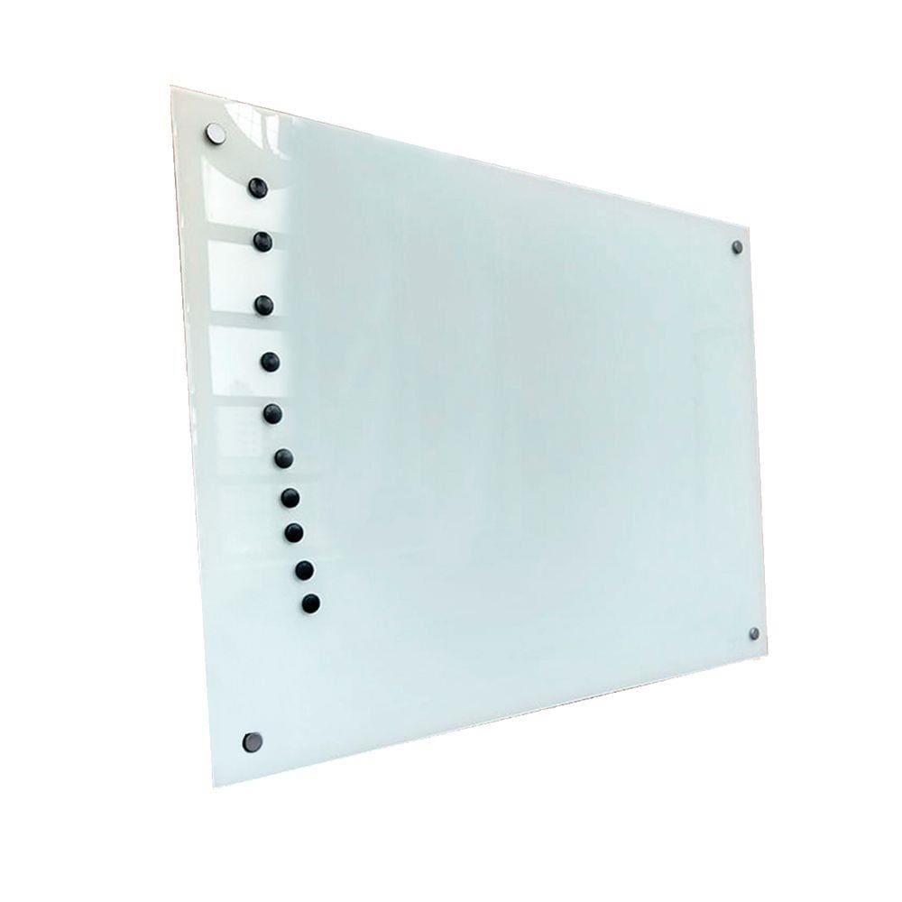 Lousa de vidro branca magnética 80x50 - 4 imãs